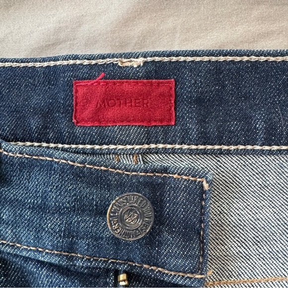 Mother Insider Crop Step Fray Speed Racer Red Side Stripe Jeans - Picture 13 of 16